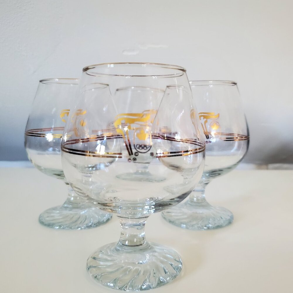 CLEARANCE: 1988 Calgary Winter Olympics Brandy Glasses- Set of 4
